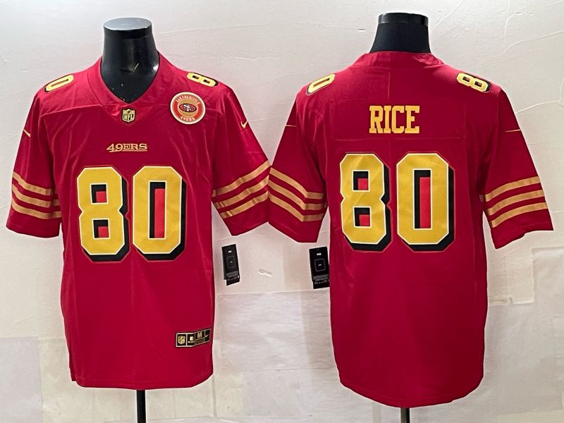 Men Nike San Francisco 49ers 80 Rice Red Limited NFL 2025 Jersey 0022